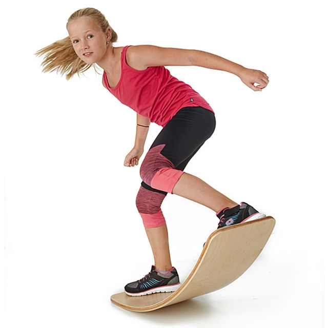 Planche d'équilibre pour enfants – Planche d'équilibre en bois naturel –  Petite taille mais tout aussi bonne pour l'équilibre – Super résistante à