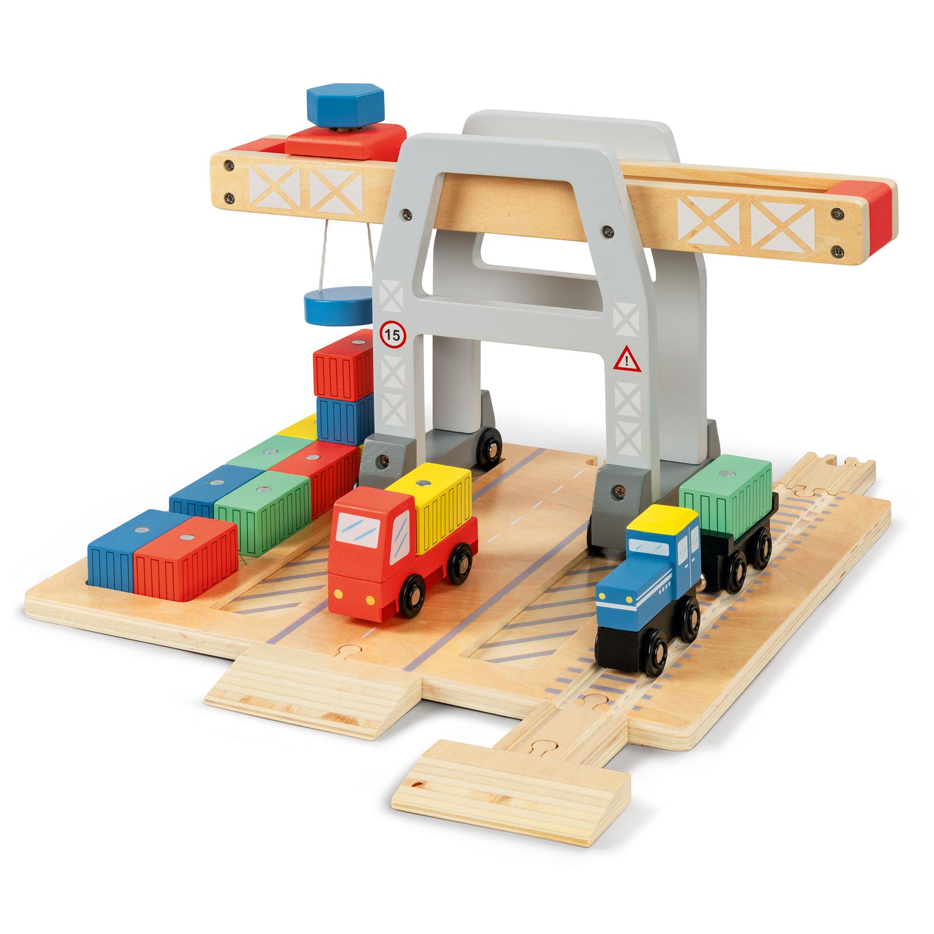 Conteneur de terminal pour Train en bois, 21 pces