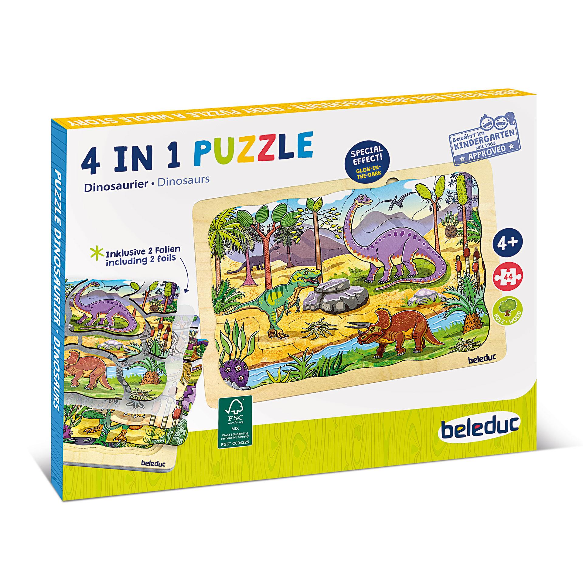 Puzzle à couches Dinosaures, 45 pces