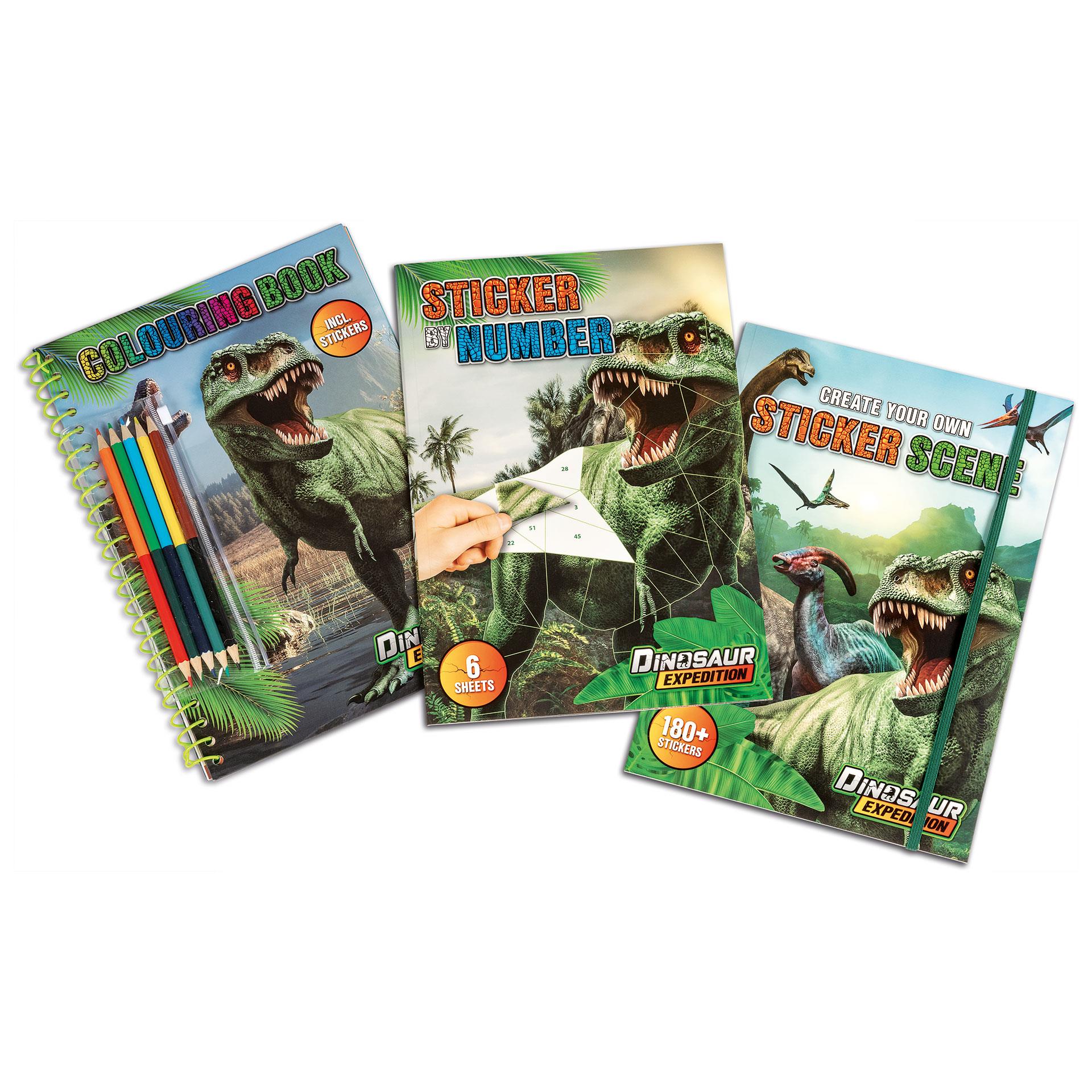 Dino Sticker- und Malbuch Set 4tlg.