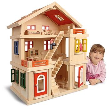 Maison toute saison meublée - maison de poupée Hape 