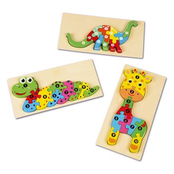 Puzzles en bois Montessori pour enfants jouets Montessori pour les tout- petits 2 3 4 5 ans Top 3D Puzzle jouet éducatif dinosaure