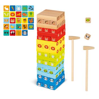 Jeu d'empilage d'animaux Jenga, 82 pces