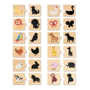 Puzzle delle ombre dei animaletti, 24 pezzi