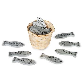 Cibo da gioco Sardine di legno 12 pezzi